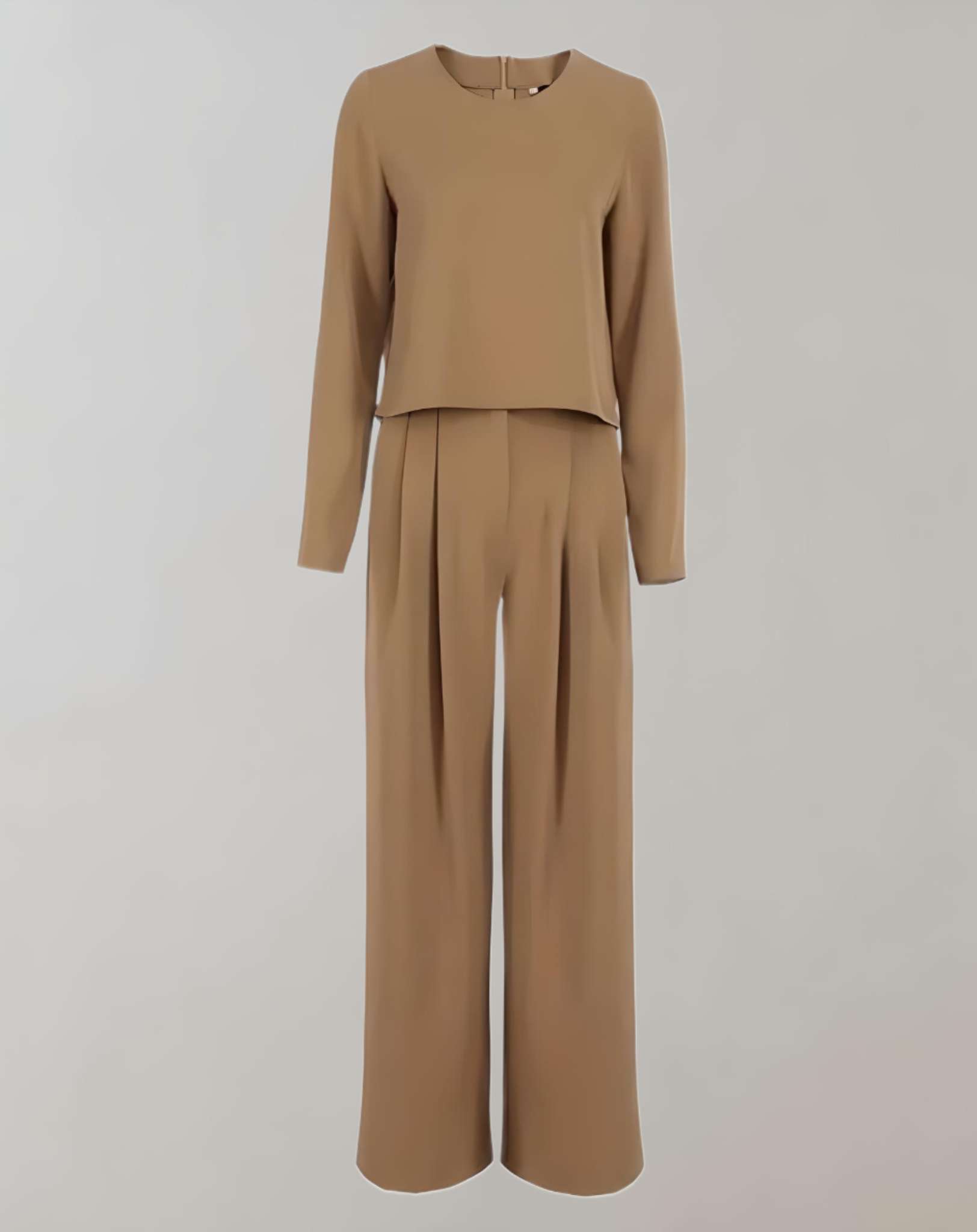 Kvinnors Byxor Hög Midja Breda Ben Andningsbart Tyg 5