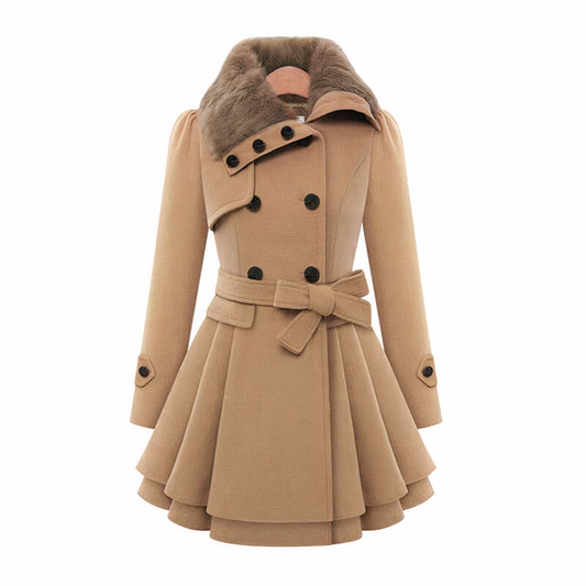 Dam Kappa Dubbelrast Fodrad Polyester Trenchrock-1