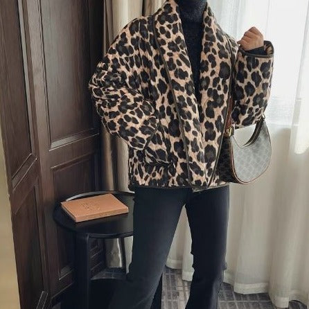 Damjacka Leopardmönster Vattenavvisande Polyester 4