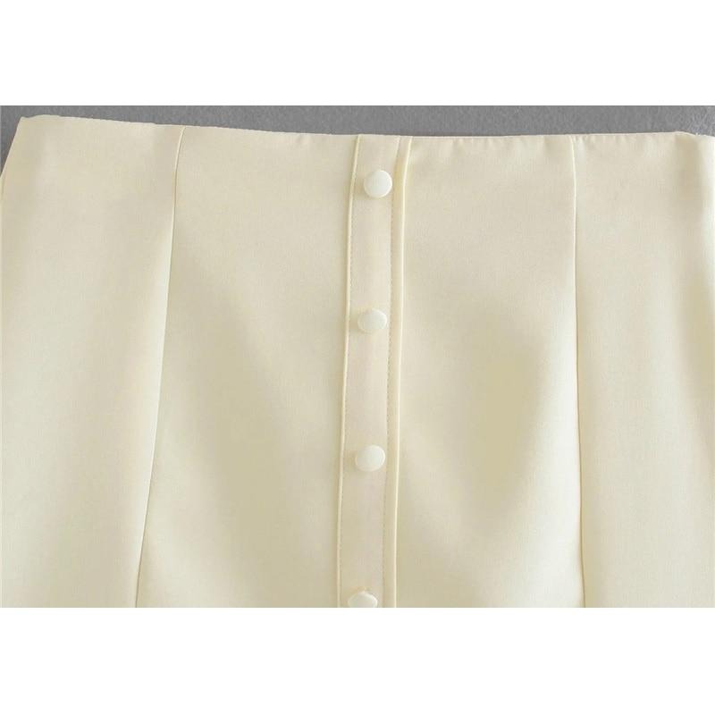 Kvinnors A-linje Minikjol Vintage Polyester Ovanför Knät-4