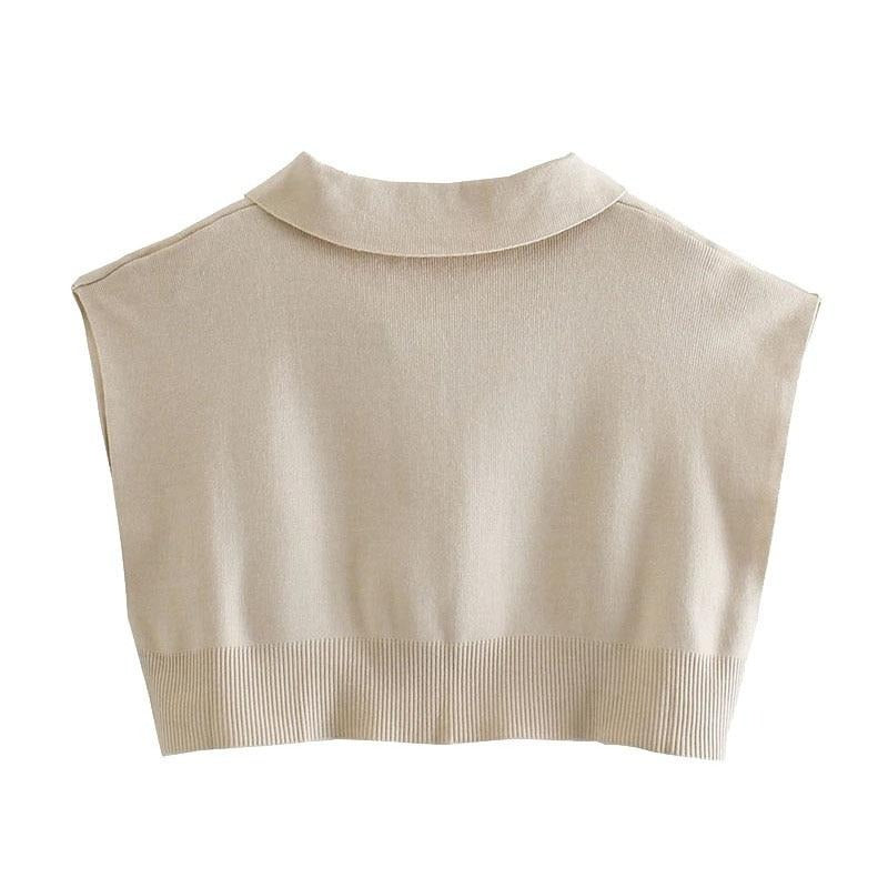 Dam Kortärmad Tröja Täckkrage Polyester-2