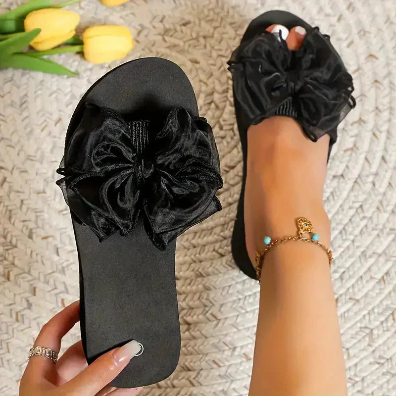 Dam Kilsandaler med Bowsnörning och Plattform Textil-6