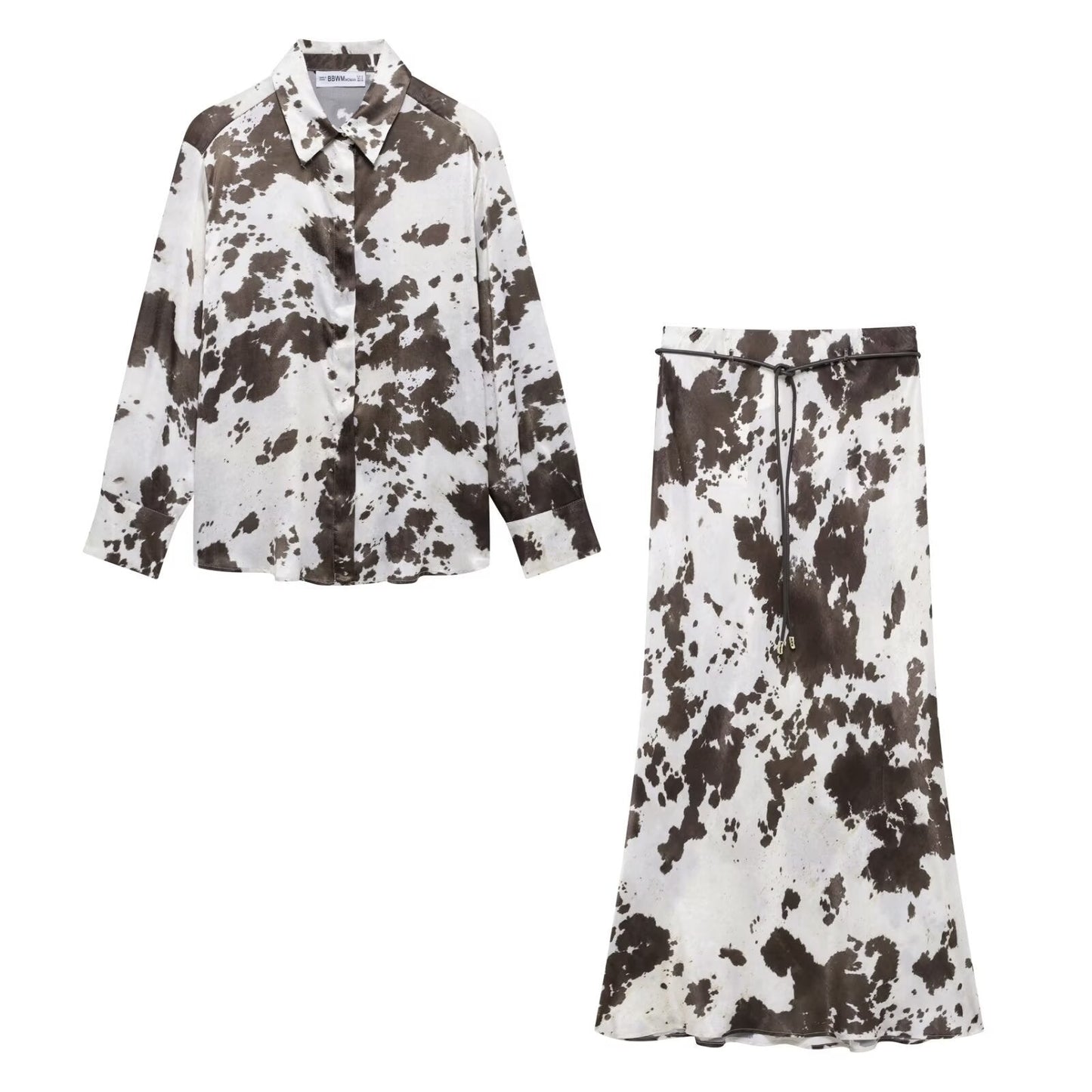 Kjol Dam Midi Djurtryck Slim Fit Polyester 1