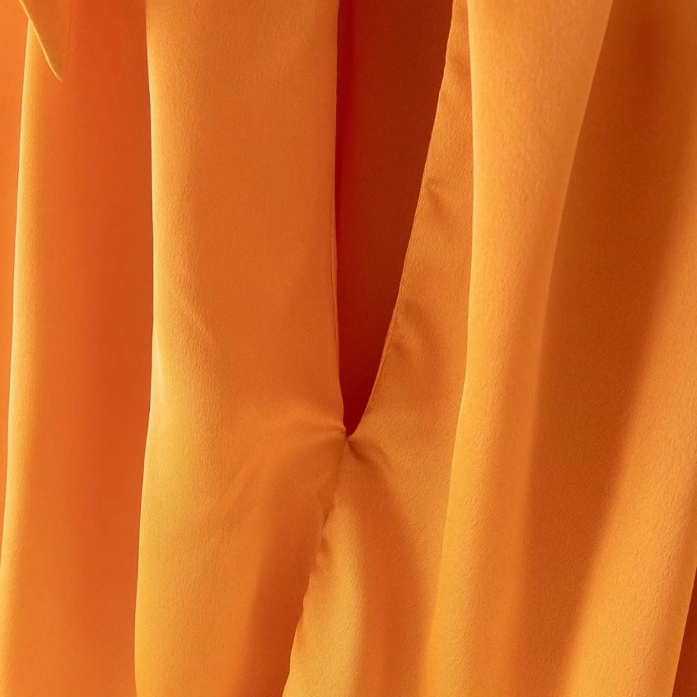 Vit Blus Dam Chiffon Monokrom med Ståkrage-4