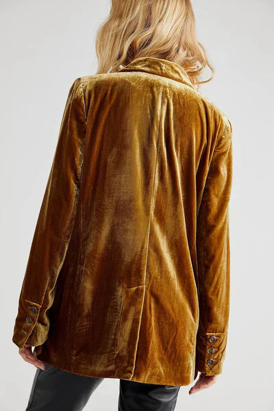 Kvinna Blazer Klassisk Lätt Velour 1