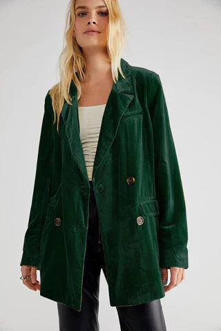 Kvinna Blazer Klassisk Lätt Velour 3