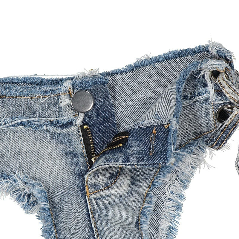 Kvinna Kortjeans Slim Fit Bomull med Sidosnörning 5