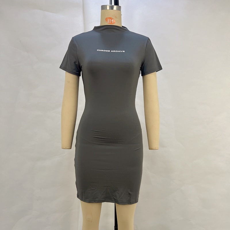 Kvinnors Bodycon Klänning Kortärmad Polyester Ståkrage 6