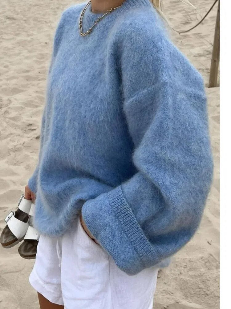 Kvinnors Långärmad Tröja Mjuk Tyg 4