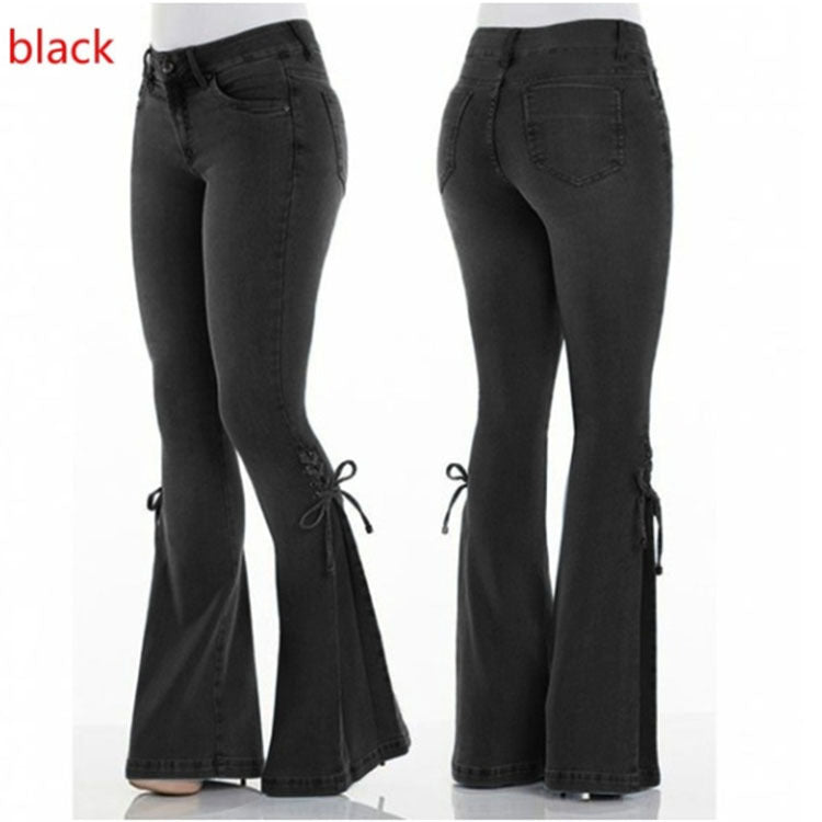 Kvinnors Mikrobyxor Medium Midja Denim 4