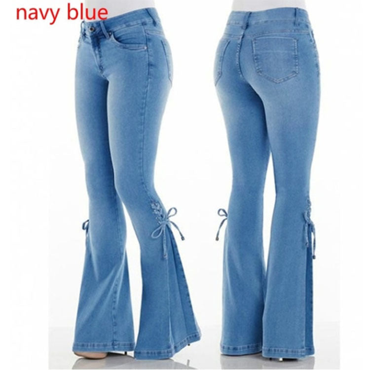 Kvinnors Mikrobyxor Medium Midja Denim 5