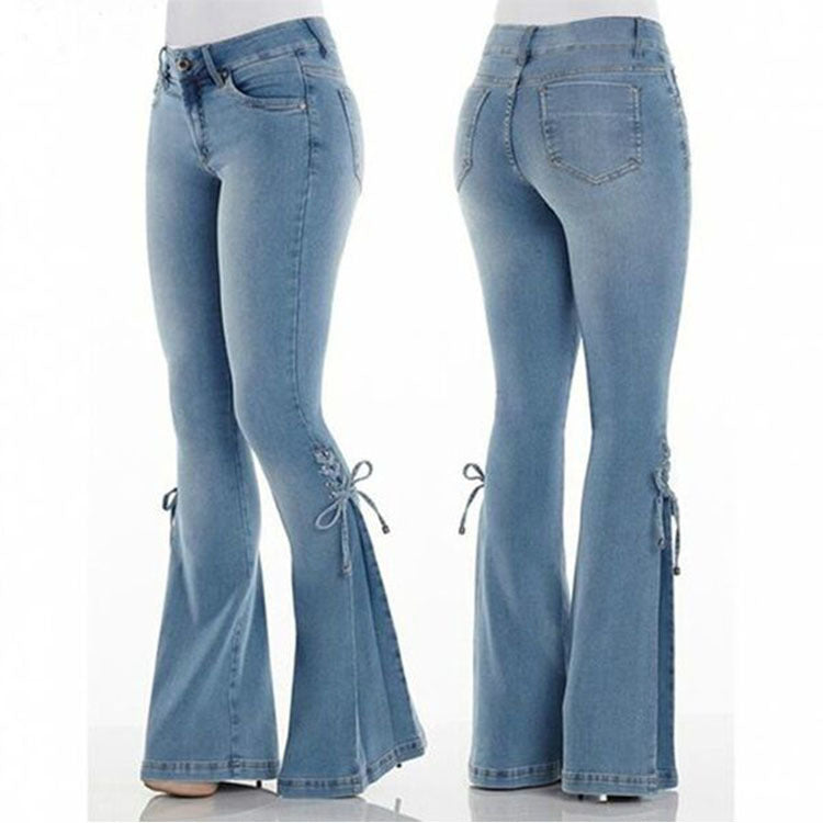 Kvinnors Mikrobyxor Medium Midja Denim 6