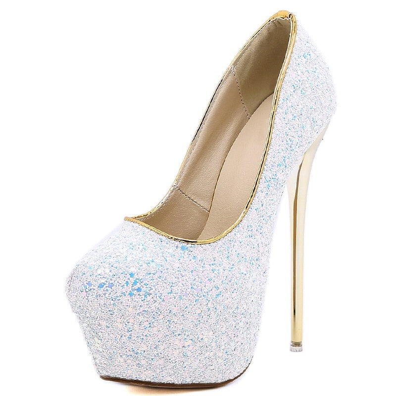 Kvinnors Pumps Glittrande PU-material Toffel Design 7