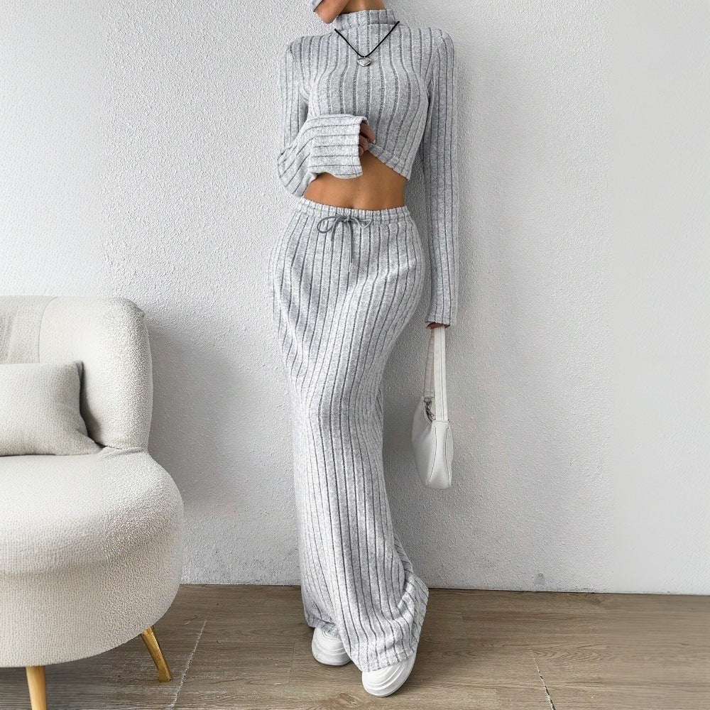 Kvinnors Två-deluppsättning Minimalistisk Pendelstickning Polyester 4