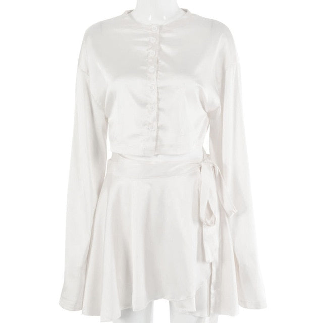 Kvinnors Tvådelad Outfit Asymmetrisk Lätt Polyester 7