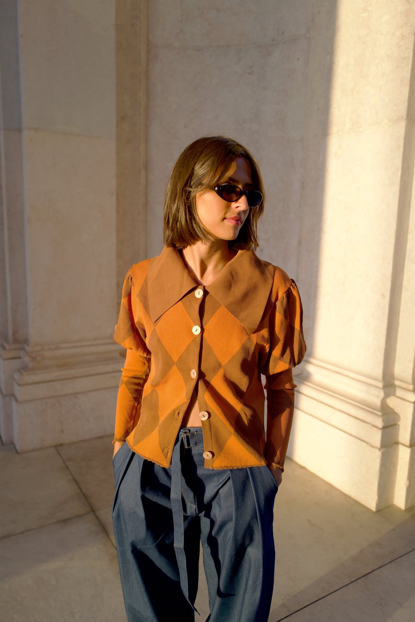 Dam Kofta Babydockkrage Jacquardmönster Viskosblandning-3