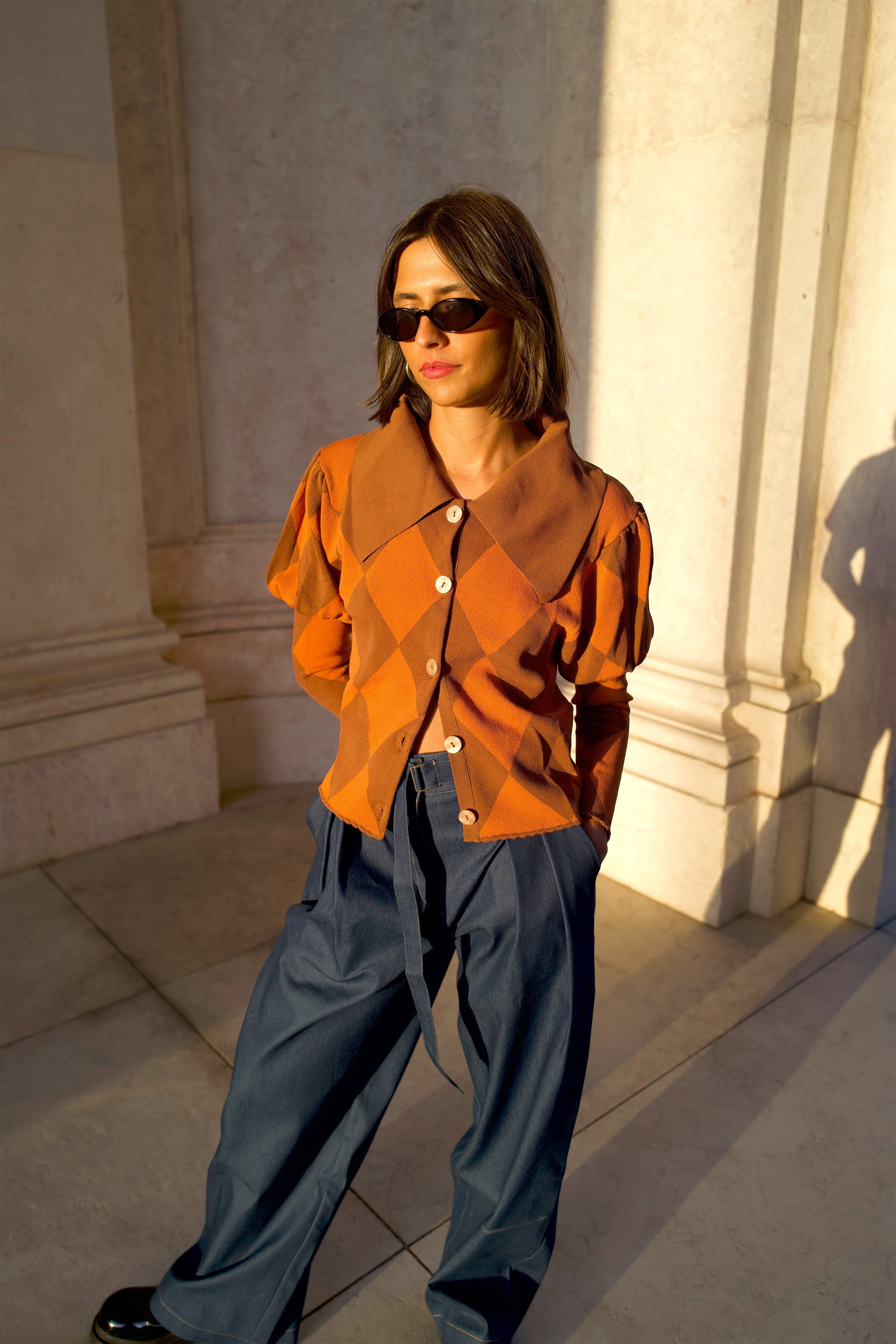 Dam Kofta Babydockkrage Jacquardmönster Viskosblandning-1