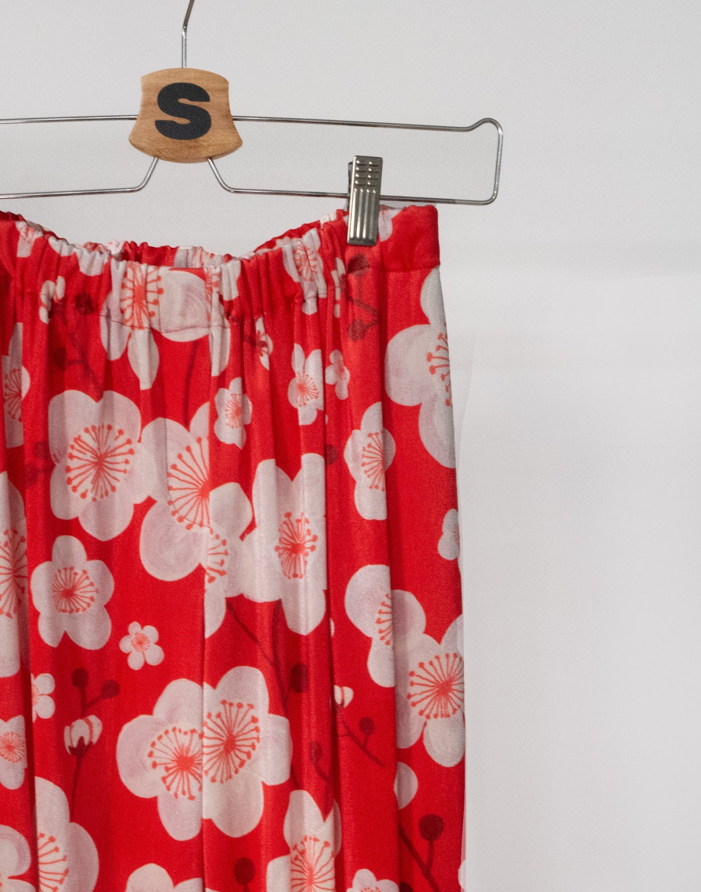 Dam Byxor med Resår i Midjan Sammet Mönstrade Snygga Byxor-4