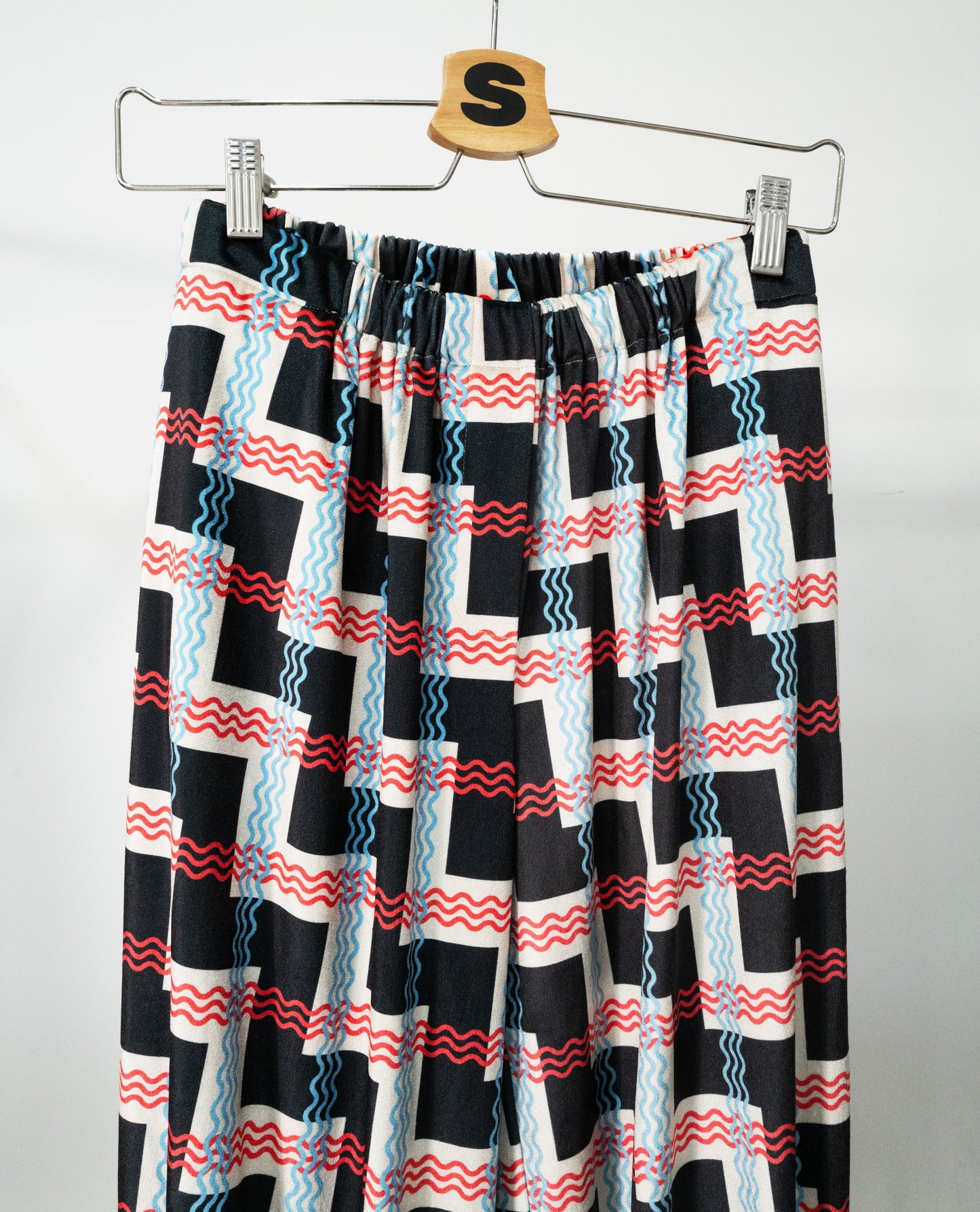 Dam Mjukisbyxor i Sammet med Elastisk Midja och Rufflar-1