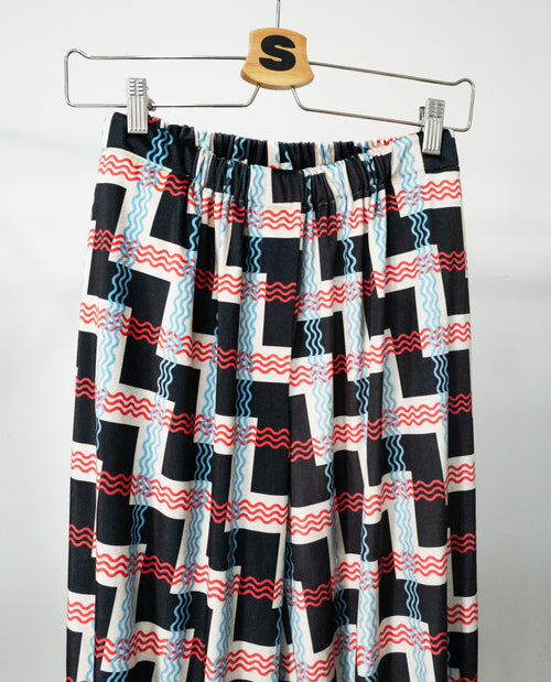 Dam Mjukisbyxor i Sammet med Elastisk Midja och Rufflar-1