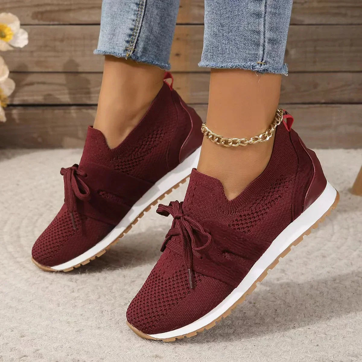 Variant image for Kvinnors Sneakers Snörning Mesh Design-33