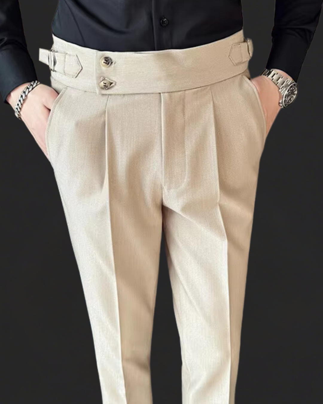 Variant image for Herrbyxor Justerbart Midjeband Klassisk Skärning Polyester Bomull-25