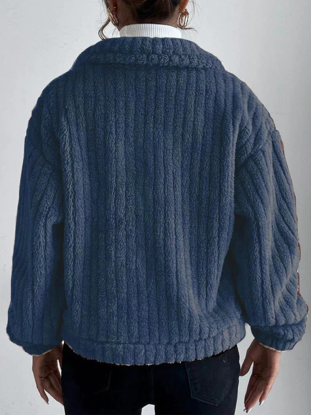 Kvinnor Tjock Plyschjacka Varm Mjuk-4