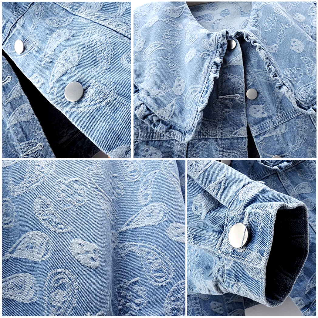 Damjacka Denim Revers Handgjorda Knappar Bio-Denim-4