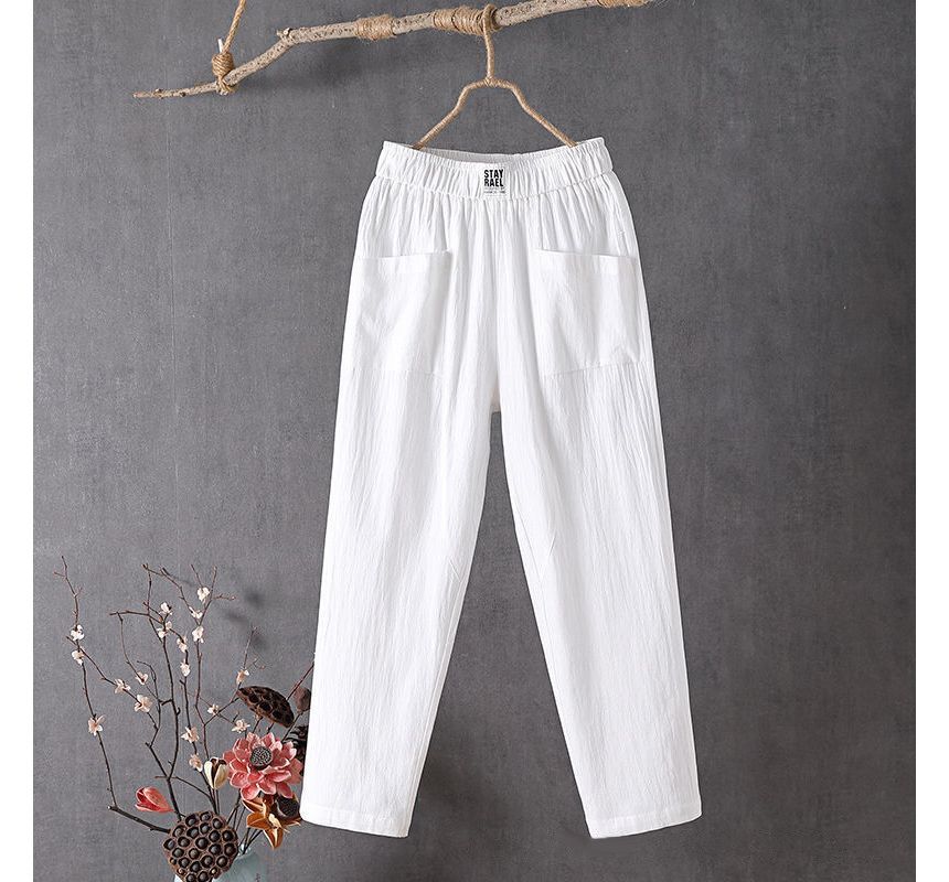 Herrbyxor Linnebyxa Herr Lätt Passform Bomull och Linne 7