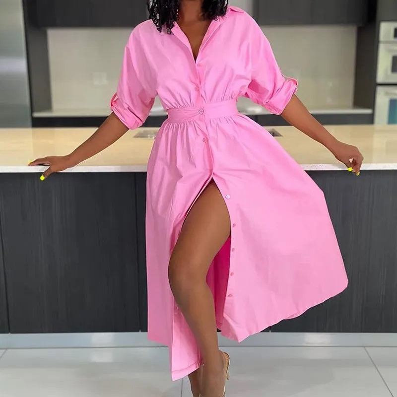 Dam Lös Sommarklänning med Slits i 100% Bomull 6