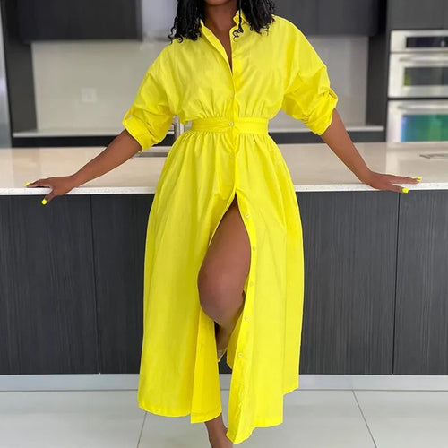 Dam Lös Sommarklänning med Slits i 100% Bomull 1