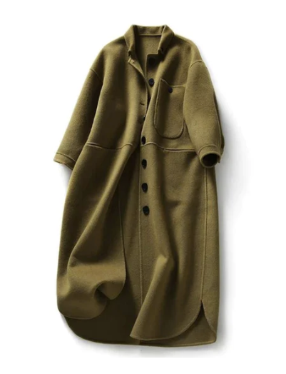 Lång Vinterjacka Dam Elegant Andningsbart Tyg 0