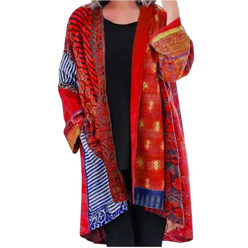 Dam Oversized Kofta Öppen Front Bomull-6