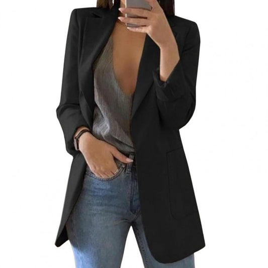 Kvinnors LÄng Blazer SkrÀddarsydd Lyxig Ull-1