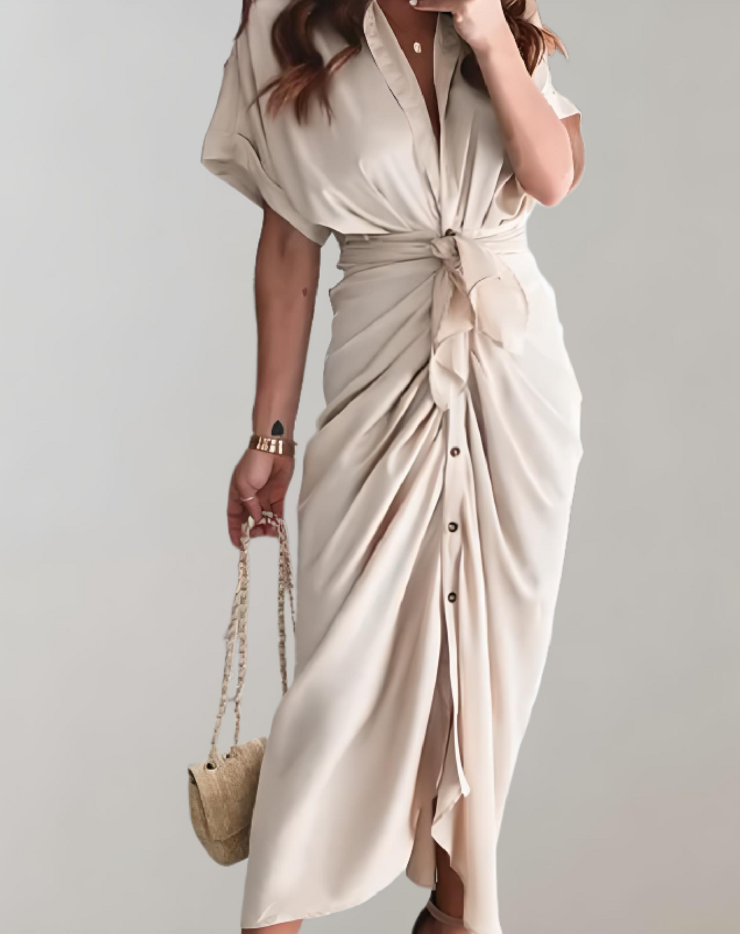 Variant image for Långklänning Dam Skräddarsydd Mjuk Tyg för Fest och Bröllop-25