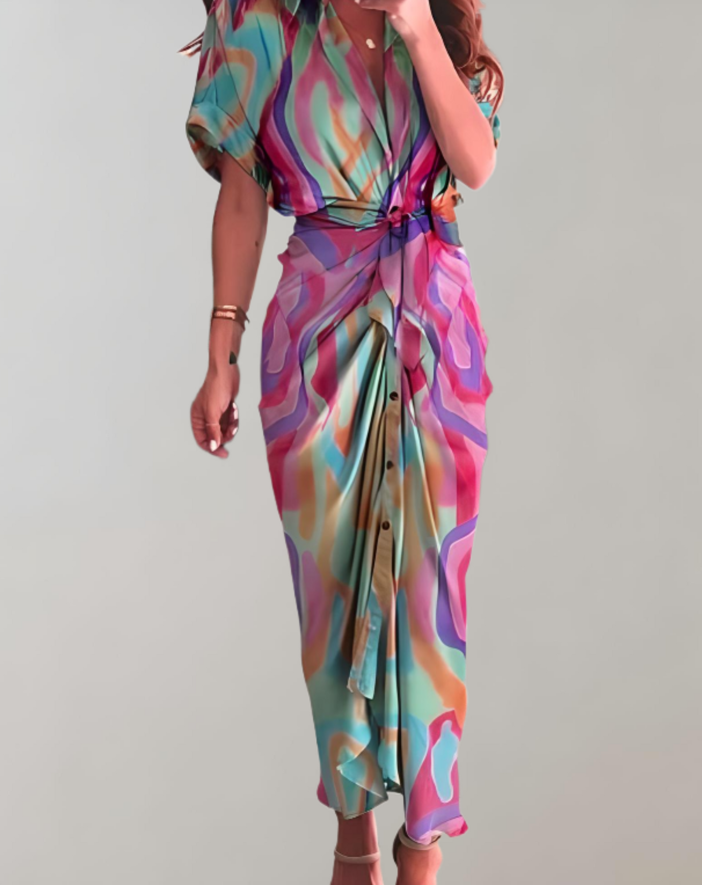 Variant image for Långklänning Dam Skräddarsydd Mjuk Tyg för Fest och Bröllop-1