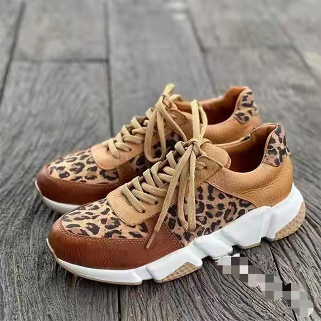 Kvinnors Sneakers Trendig Panther-design Andningsbart Syntetmaterial-2