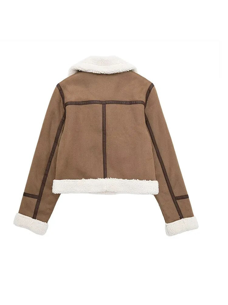 Dam Pälsjacka Klassisk Fuskpäls Med Elegant Design-5