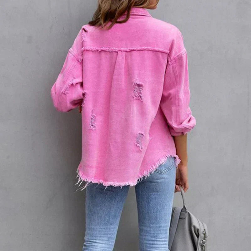 Dam Denimjacka Bred Ärmar Denim-2