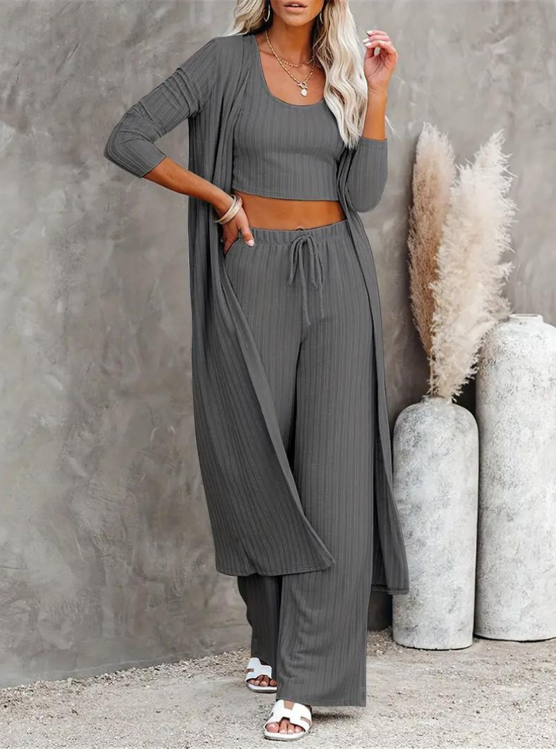 Variant image for Kvinnors Loungewear Set Mjuk Bomull Tre Delar-9