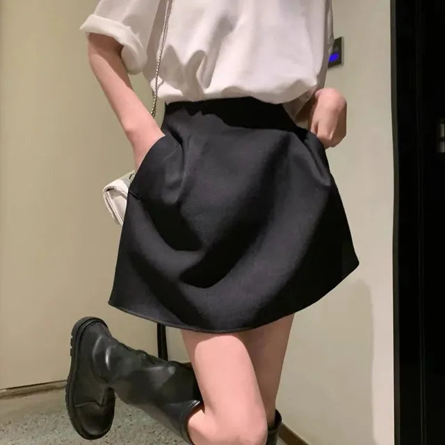 Kvinna A-Line Kjol Klassisk Design Högkvalitativt Tyg 7
