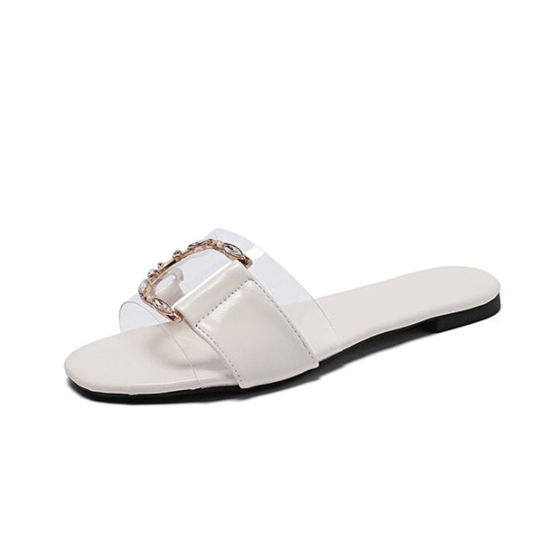 Dam Sandaler Platt Sula Djurdesign PU-Läder och Gummi-4