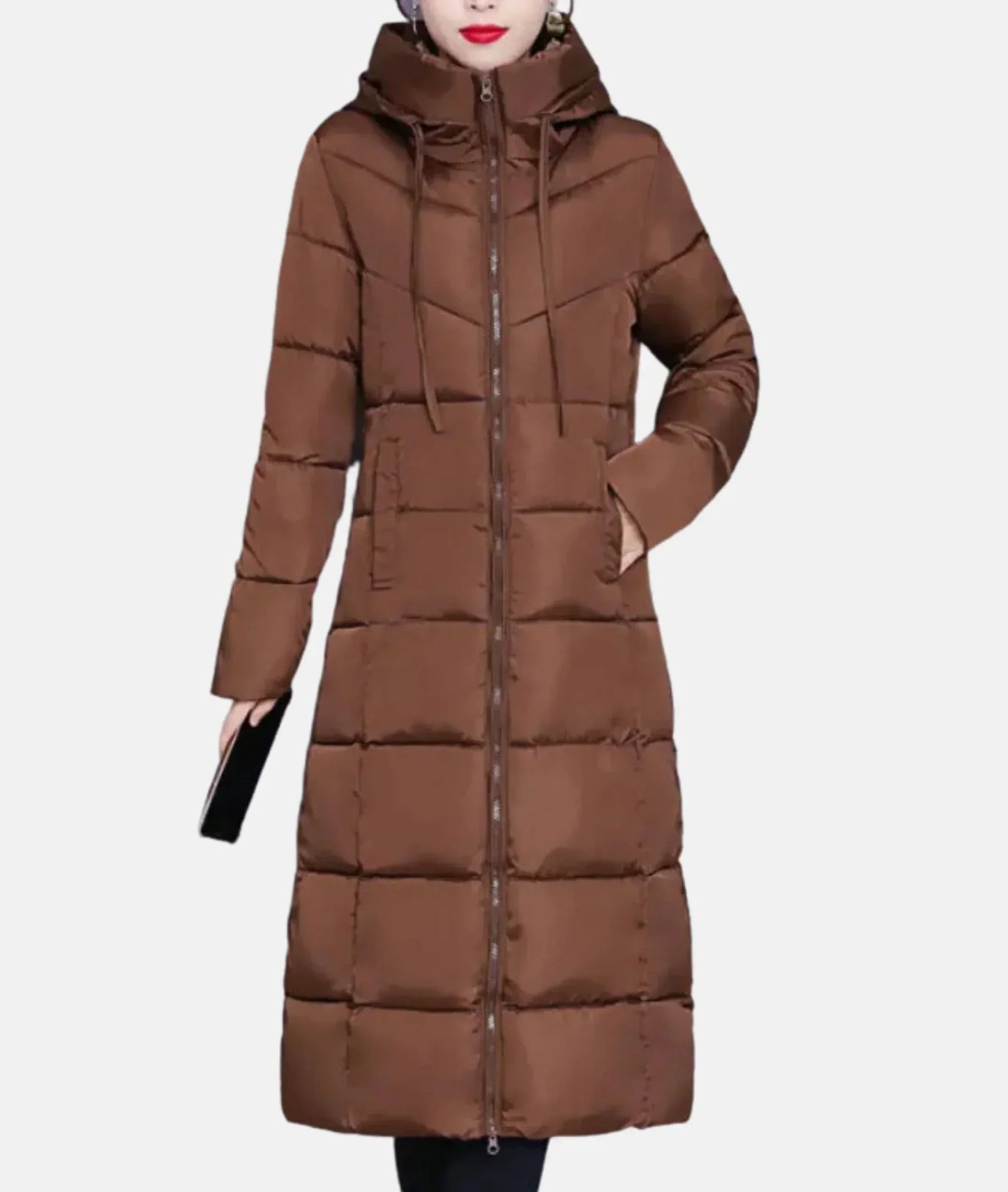 Variant image for Lång Vinterjacka Dam Med Huva Bomull Polyester-19