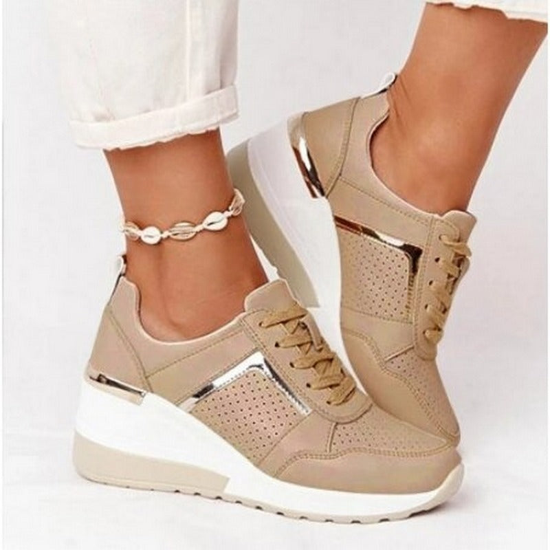 Variant image for Kvinnors Plattform Sneakers Lätta Textil Syntet Fritidsskor-28