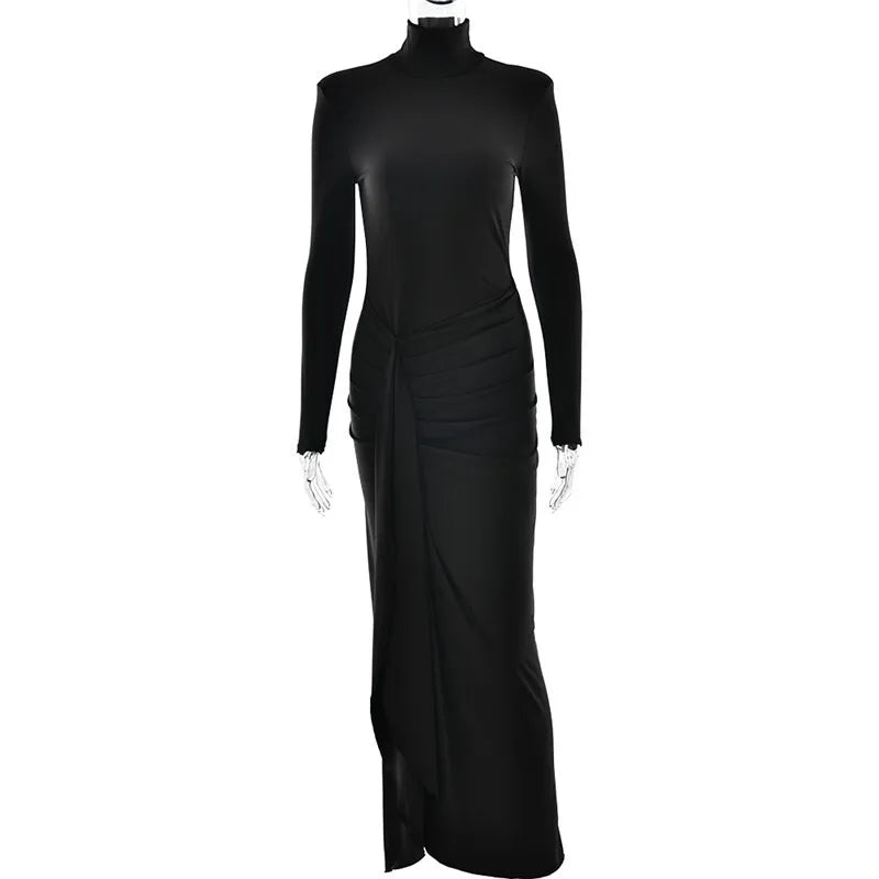 Maxiklänning Dam A-Linje Polyester Långärmad Elegant Design 5