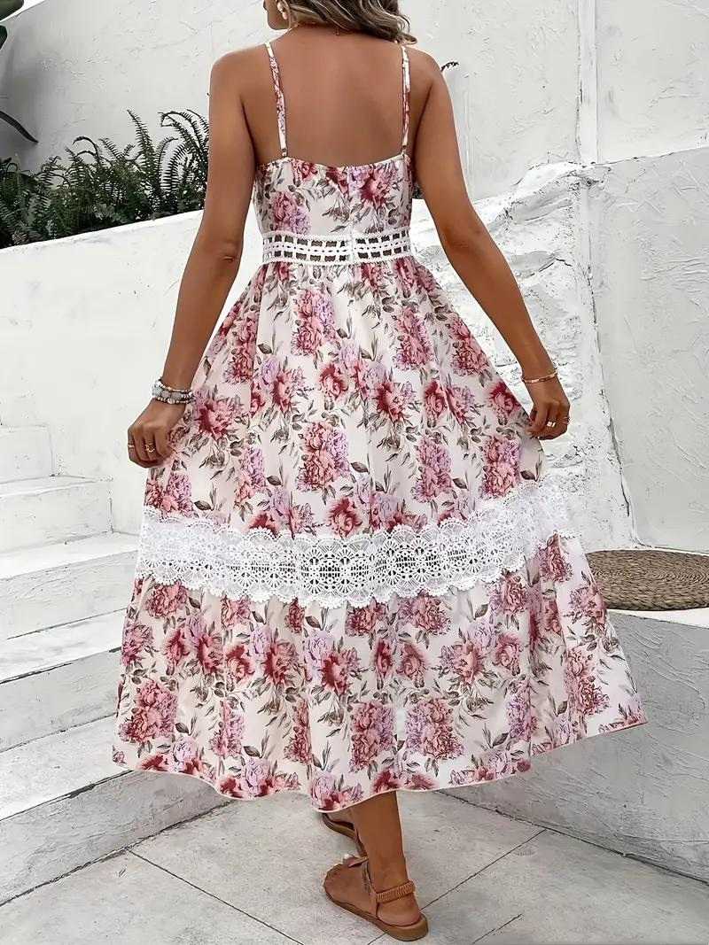 Dam Sommarklänning Blommönster Lätt Polyester 5