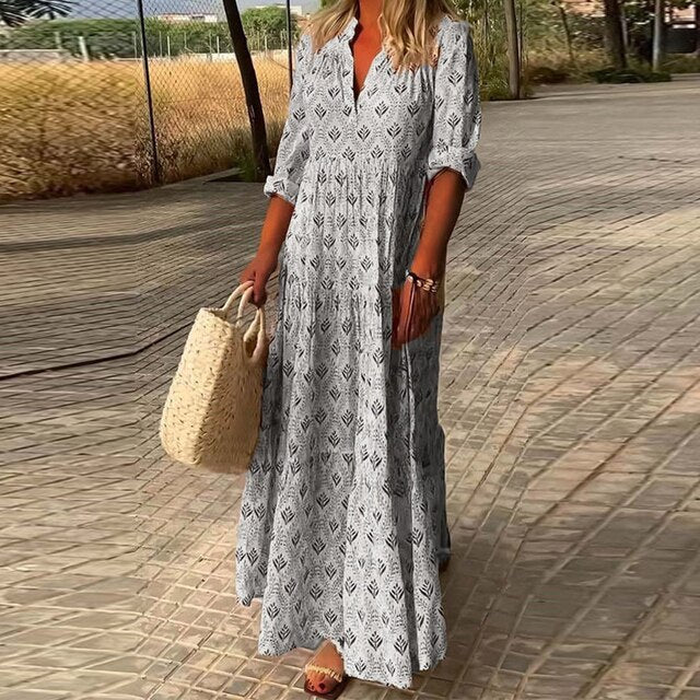 Variant image for Dam Klänning Boho V-ringning Luftigt Material-15