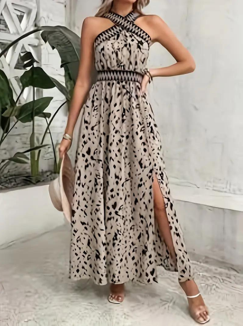 Variant image for Maxiklänning Dam Boho Lång Polyester Flödande Silhuett-13