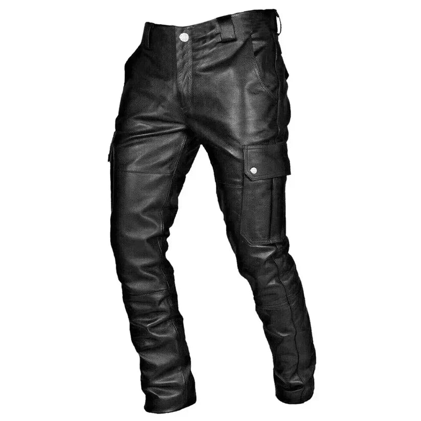 Herrbyxor Slim Fit Läder för Elegant Stil-1