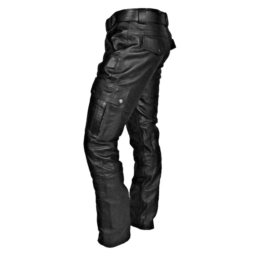 Herrbyxor Slim Fit Läder för Elegant Stil-2